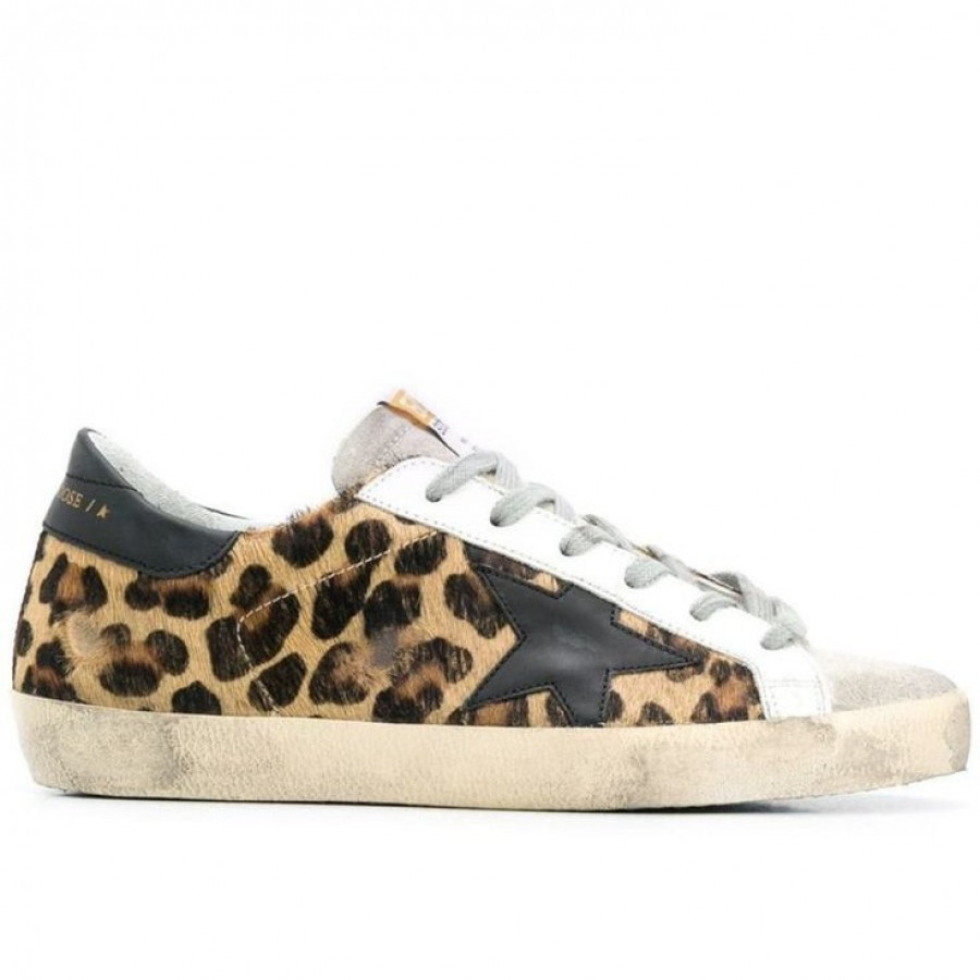 Golden Goose Super Star / Leo-print classic / Лео класс бел.под